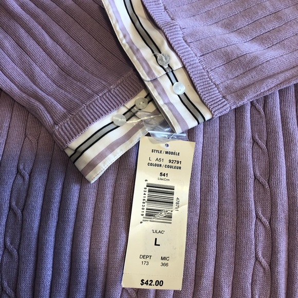 Allison Daley Lilac Sweater with Collar & Cuffs - Picture 7 of 8